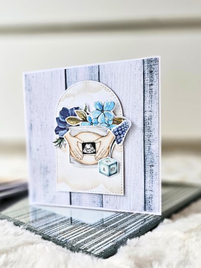 Kartka dla przyszłych rodziców baby shower dla chłopca - zdjęcie 1