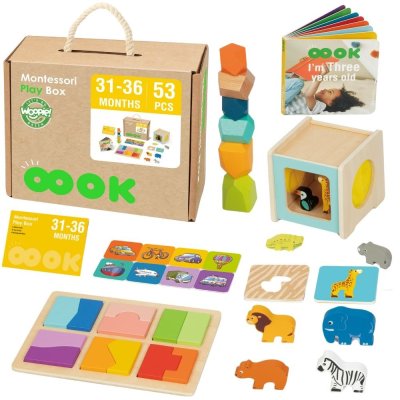 WOOPIE GREEN Box Pudełko XXL Montessori Edukacyjne 7w1 Sensoryczne 31-36 Mies. FSC - zdjęcie 1