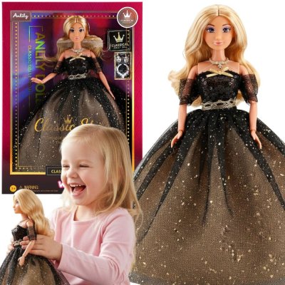 WOOPIE ROYAL Lalka Lily 30 cm Długie Blond Włosy Czarna Suknia Balowa - zdjęcie 1