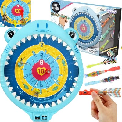 WOOPIE Magnetyczna Gra w Rzutki Bezpieczna Dart Tarcza Wesoły Rekinek - zdjęcie 1