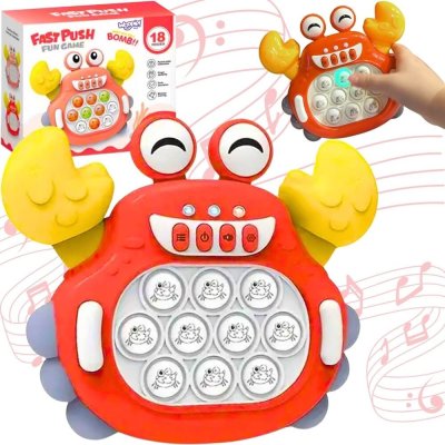 WOOPIE Gra POP IT Elektroniczna Antystresowa Zręcznościowa Krab Czerwony - zdjęcie 1