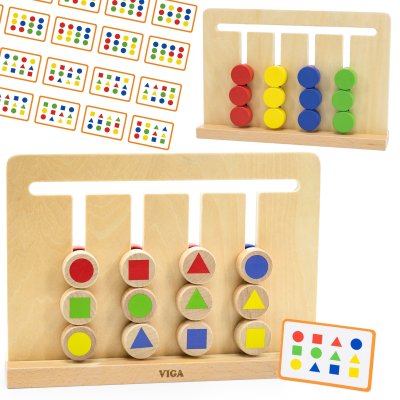 VIGA Gra Logiczna Odwzoruj Kolory i Figury Sorter Montessori - zdjęcie 1