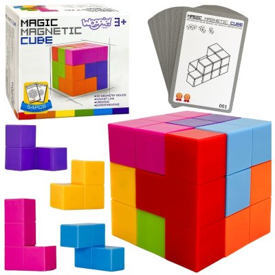 WOOPIE Układanka Kostka Tetris Z Zestawem Kart - zdjęcie 1