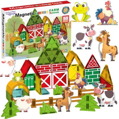 WOOPIE Magnetyczne Klocki Konstrukcyjne 7,5 cm Farma 30 el. - zdjęcie 1