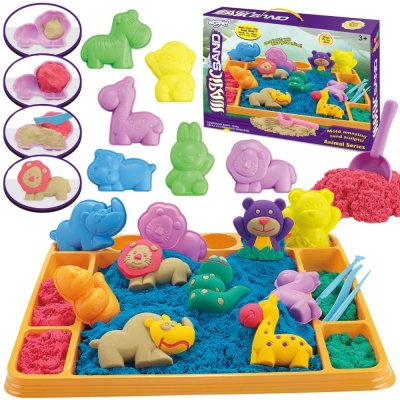 WOOPIE Piasek Kinetyczny 1,2 kg Zestaw XL ZOO Stolik z Foremkami - zdjęcie 1