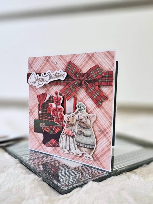 Kartka świąteczna zakochane myszki - zdjęcie 1