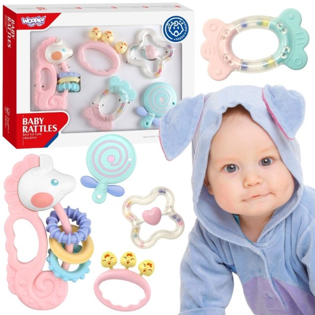 WOOPIE BABY Zestaw Gryzaków Grzechotek Sensorycznych - zdjęcie 1